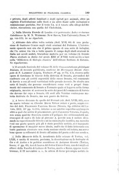 Bollettino di filologia classica