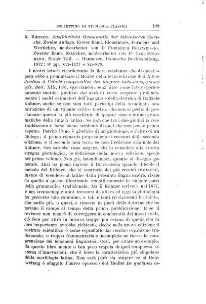 Bollettino di filologia classica