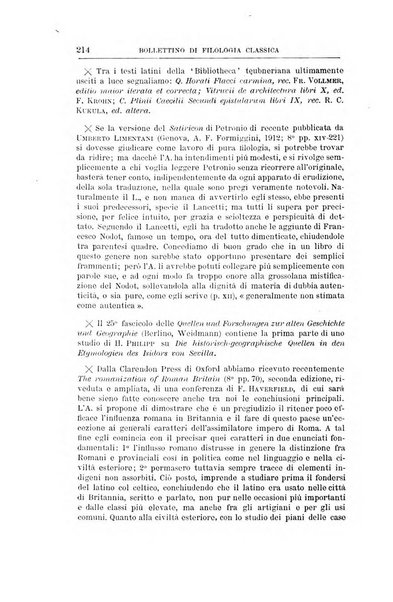 Bollettino di filologia classica