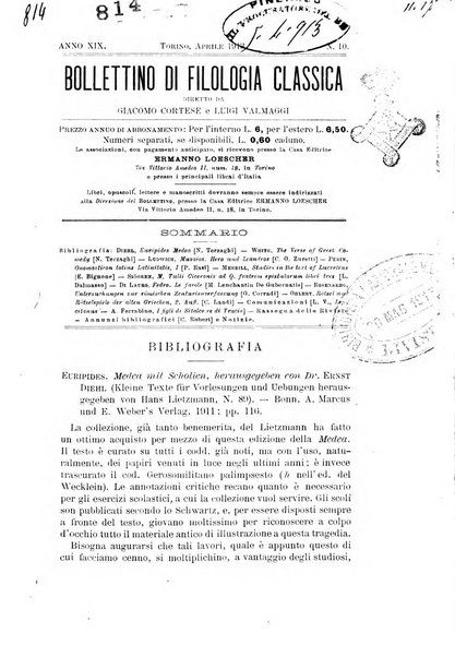 Bollettino di filologia classica