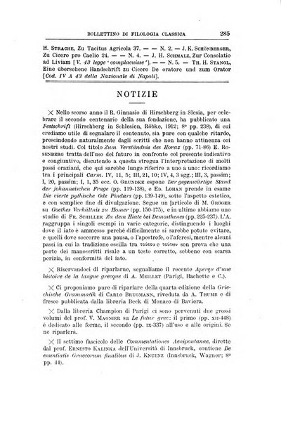 Bollettino di filologia classica