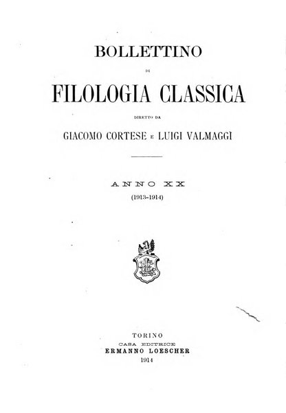 Bollettino di filologia classica