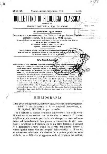 Bollettino di filologia classica