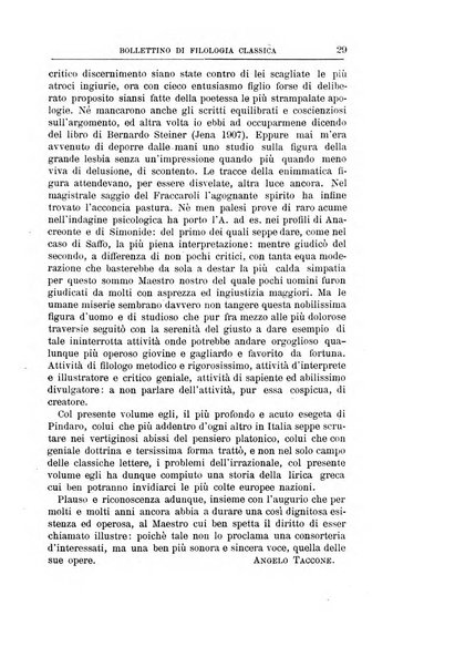 Bollettino di filologia classica