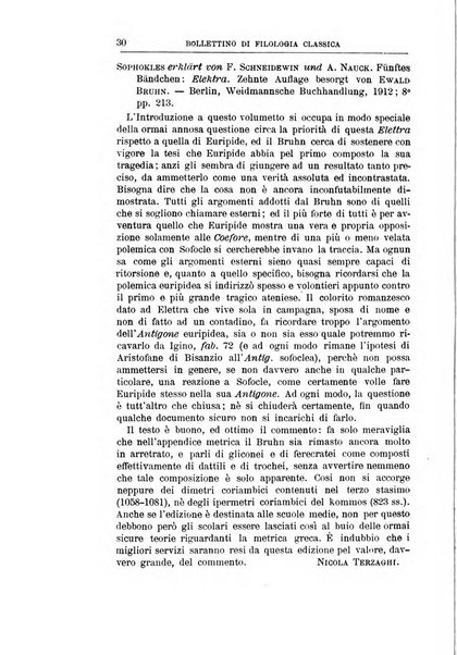 Bollettino di filologia classica