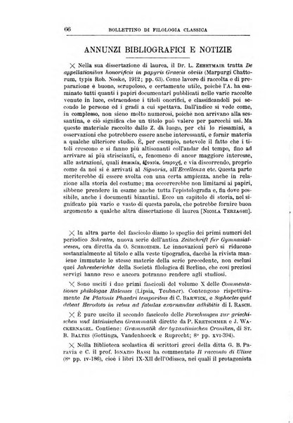 Bollettino di filologia classica