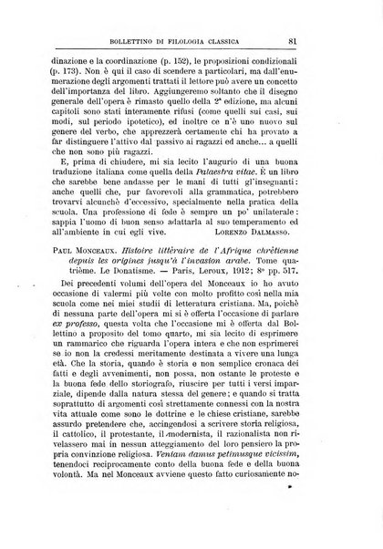 Bollettino di filologia classica