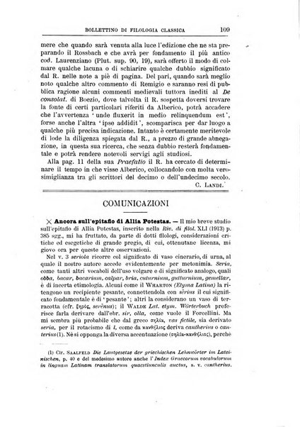 Bollettino di filologia classica