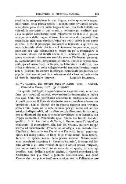 Bollettino di filologia classica