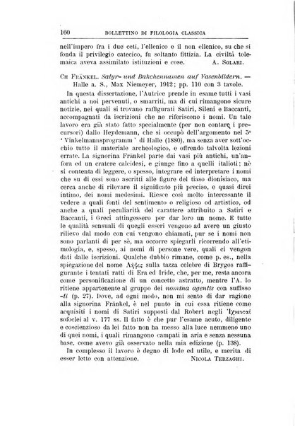 Bollettino di filologia classica