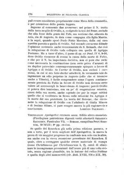 Bollettino di filologia classica