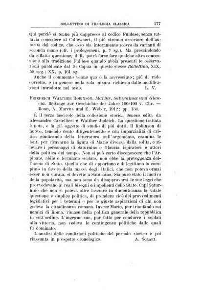 Bollettino di filologia classica