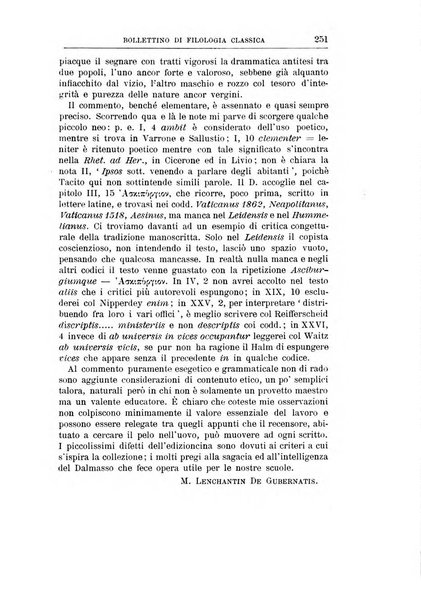 Bollettino di filologia classica