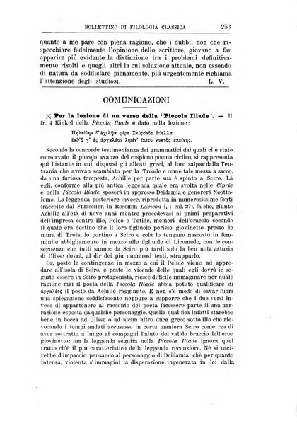 Bollettino di filologia classica