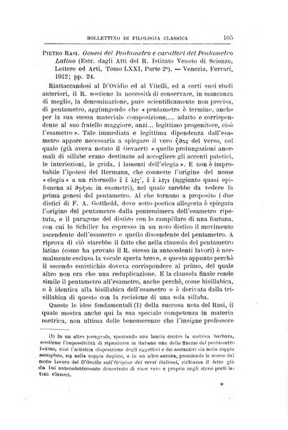 Bollettino di filologia classica