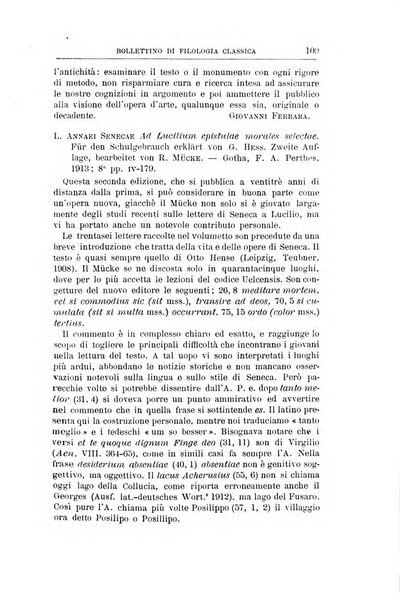 Bollettino di filologia classica