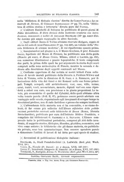 Bollettino di filologia classica