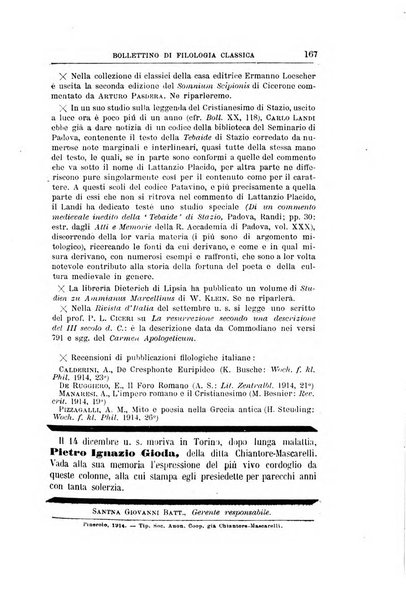 Bollettino di filologia classica