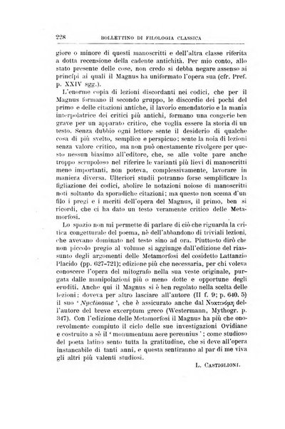 Bollettino di filologia classica