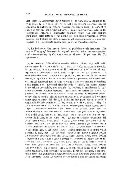 Bollettino di filologia classica