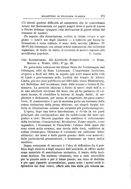 Bollettino di filologia classica