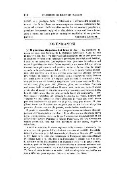 Bollettino di filologia classica