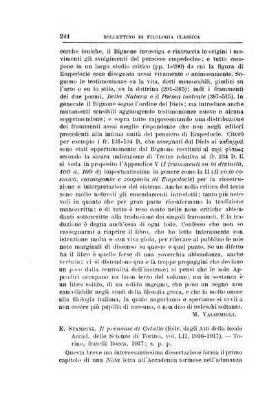 Bollettino di filologia classica