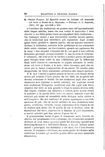 Bollettino di filologia classica