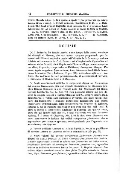 Bollettino di filologia classica