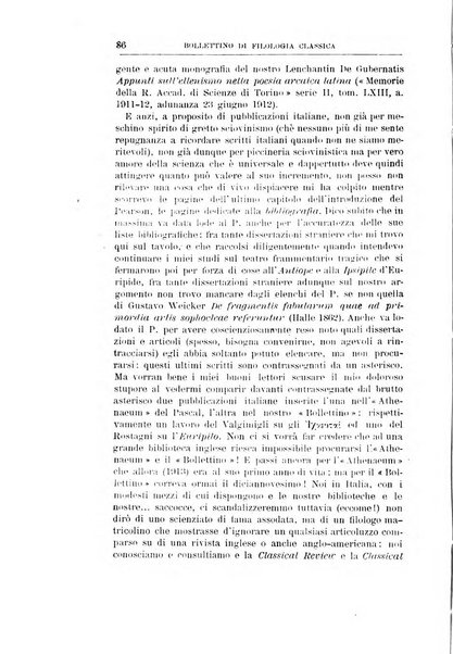 Bollettino di filologia classica