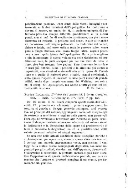 Bollettino di filologia classica