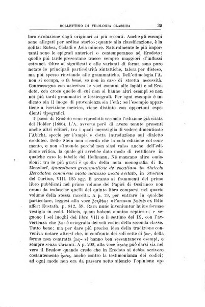 Bollettino di filologia classica