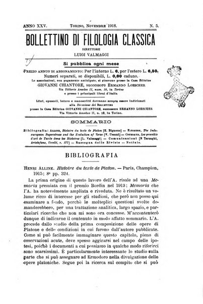 Bollettino di filologia classica