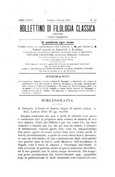 Bollettino di filologia classica