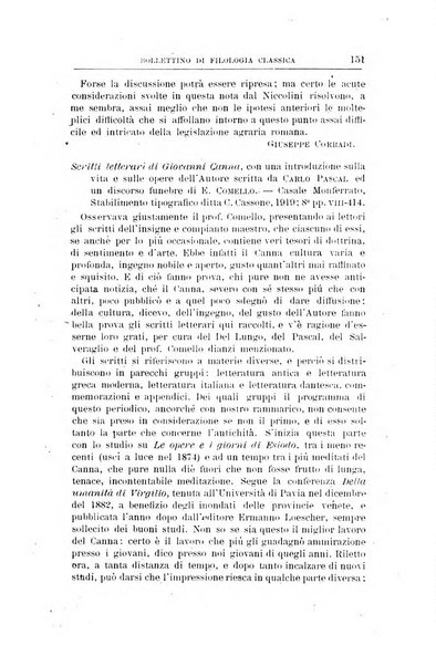 Bollettino di filologia classica