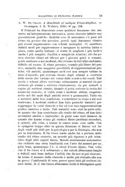 Bollettino di filologia classica