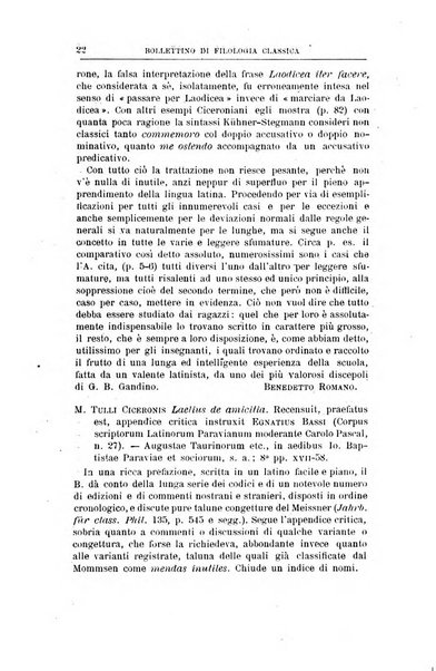 Bollettino di filologia classica