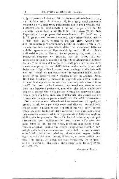 Bollettino di filologia classica