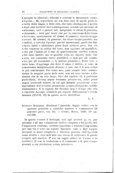 Bollettino di filologia classica