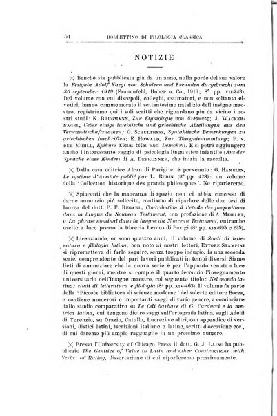 Bollettino di filologia classica