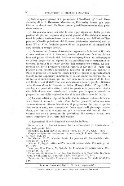 Bollettino di filologia classica