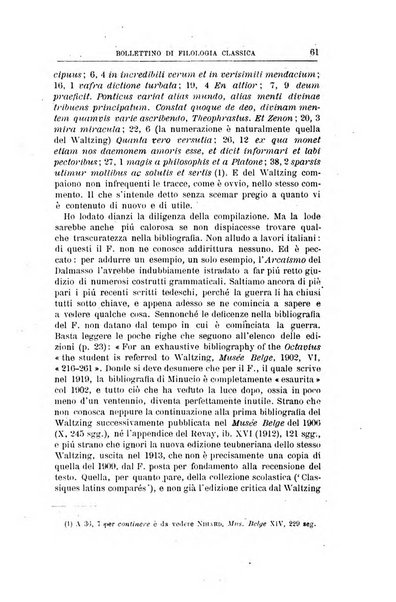 Bollettino di filologia classica