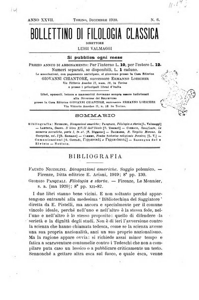 Bollettino di filologia classica