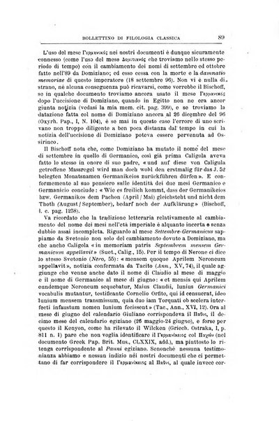 Bollettino di filologia classica