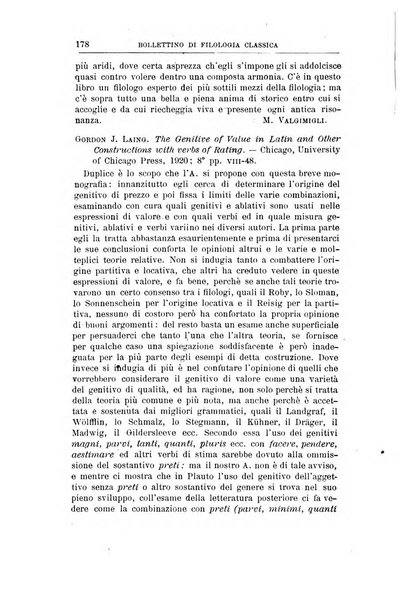 Bollettino di filologia classica