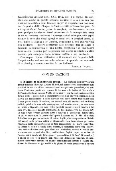 Bollettino di filologia classica