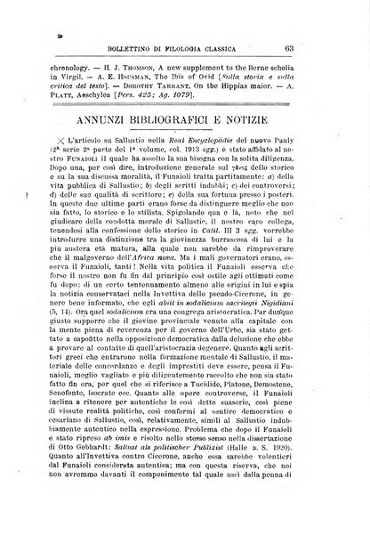 Bollettino di filologia classica