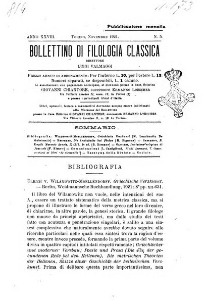 Bollettino di filologia classica