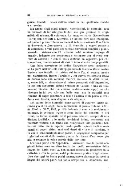 Bollettino di filologia classica