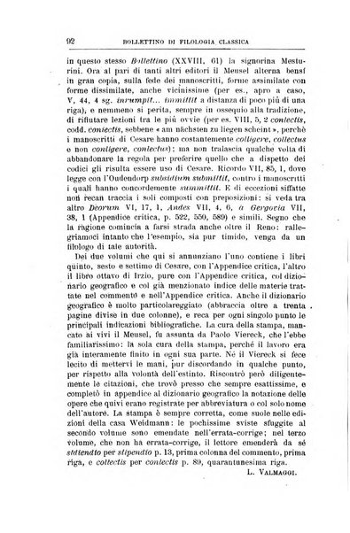 Bollettino di filologia classica